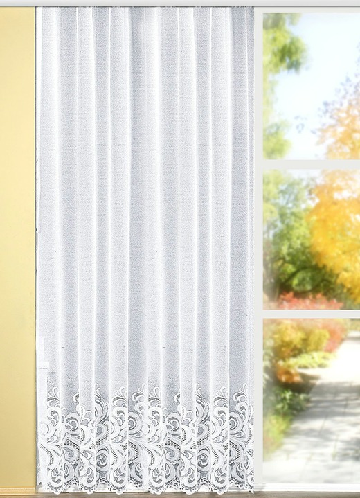 Wohnen - Lang-Store, auch für die Balkontür geeignet, in Größe 217 (H220xB300 cm) bis 301 (H245xB750 cm), in Farbe WEISS Ansicht 1