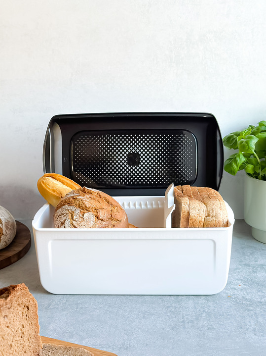 Haushalt & Küche - Tupperware BreadSmart Brotbehälter, in Farbe WEISS-SCHWARZ, in Ausführung BreadSmart Junior Ansicht 1