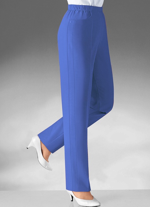 Damen - Hose mit vorverlegter Seitennaht in 8 Farben, in Größe 019 bis 235, in Farbe KOBALTBLAU Ansicht 1