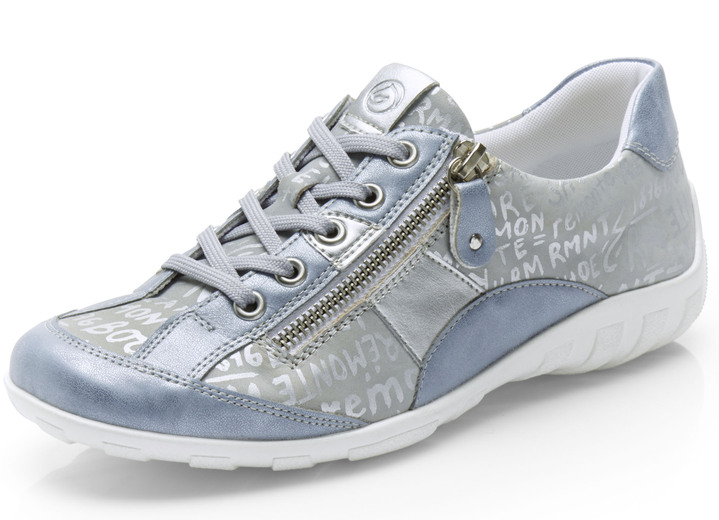 Slipper & Schnürschuhe - Remonte Sneaker mit  bedruckten Besätzen, in Größe 036 bis 043, in Farbe HELLBLAU-SILBER Ansicht 1