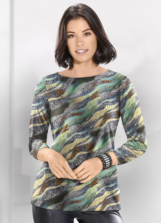 Pullover - Pullover in Feinstrick, in Größe 038 bis 054, in Farbe GRÜN-BLAU-MULTICOLOR