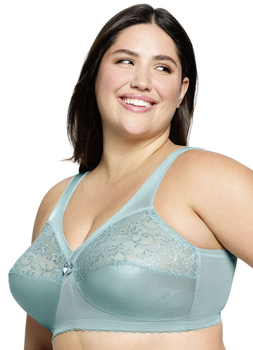 Soft-BH - Glamorise Stütz-BH mit Spitze, in Größe 080 bis 130, in Cup I, in Farbe RAUCHBLAU Ansicht 17