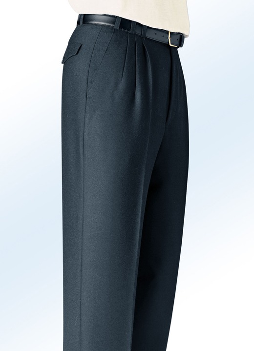 Hosen - „Klaus Modelle“-Hose mit Gesäßpattentaschen in 4 Farben Ansicht 3 Hosen - „Klaus Modelle“-Hose mit Gesäßpattentaschen in 4 Farben, in Größe 025 bis 060, in Farbe MARINE Ansicht 3