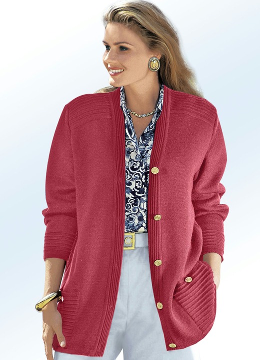 Strickjacken - Strickjacke mit Schurwolle, in Größe 038 bis 052, in Farbe MARINE Ansicht 3