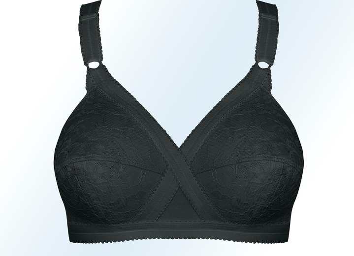 Soft-BH - Playtex BH in Zauberkreuz-Schnittform, in Größe 075 bis 100, in Cup C, in Farbe SCHWARZ, in Ausführung Einzeln Ansicht 1