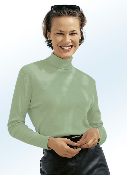 Langarm - Rolli in 16 Farben, in Größe 034 bis 052, in Farbe LILA Ansicht 10