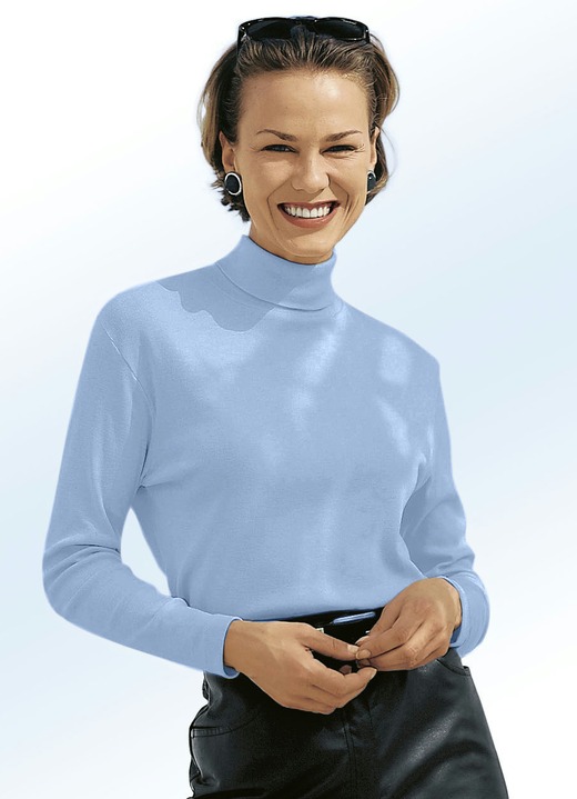 Langarm - Rolli in 16 Farben, in Größe 034 bis 052, in Farbe FLASCHENGRÜN Ansicht 9