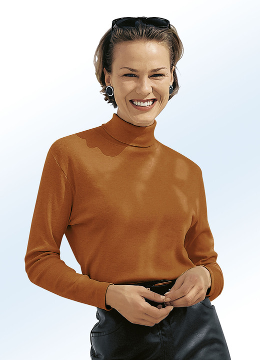 Langarm - Rolli in 16 Farben, in Größe 034 bis 052, in Farbe LILA Ansicht 5