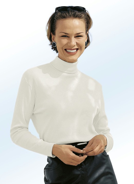 Langarm - Rolli in 16 Farben, in Größe 034 bis 052, in Farbe FLASCHENGRÜN Ansicht 13