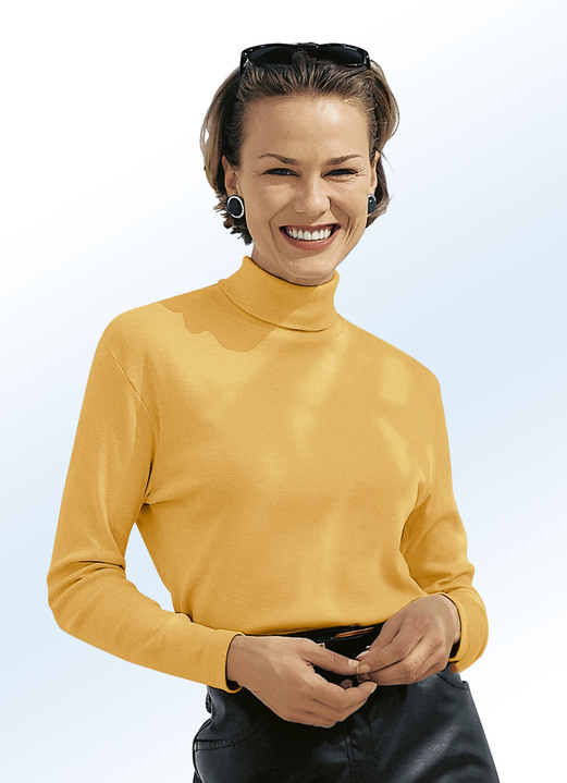 Langarm - Rolli in 16 Farben, in Größe 034 bis 052, in Farbe LILA Ansicht 6