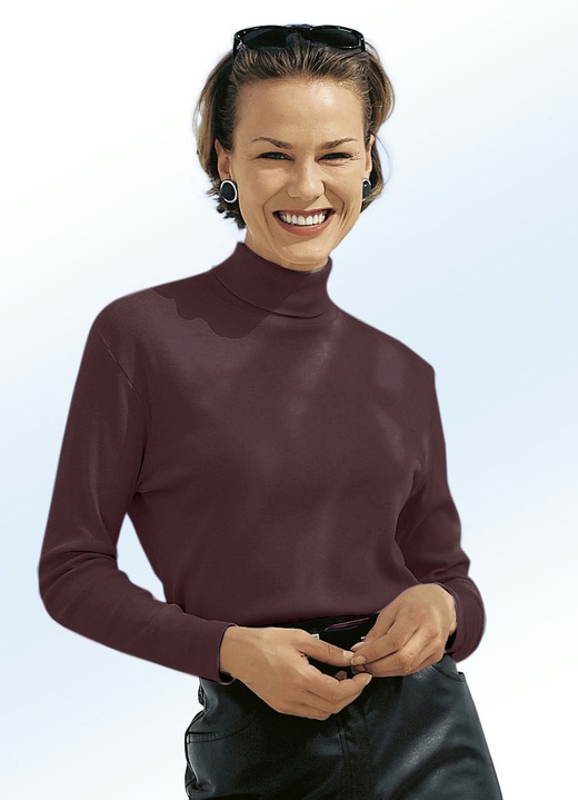 Langarm - Rolli in 16 Farben, in Größe 034 bis 052, in Farbe FLASCHENGRÜN Ansicht 3