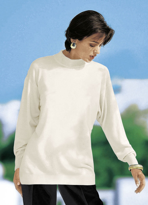 Langarm - Pullover in Feinstrick mit Schurwolle, in Größe 036 bis 050, in Farbe TÜRKIS Ansicht 9