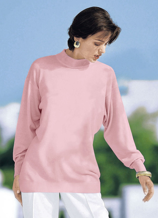 Langarm - Pullover in Feinstrick mit Schurwolle, in Größe 036 bis 050, in Farbe TÜRKIS Ansicht 6