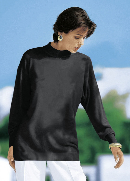 Langarm - Pullover in Feinstrick mit Schurwolle, in Größe 036 bis 050, in Farbe TÜRKIS Ansicht 10