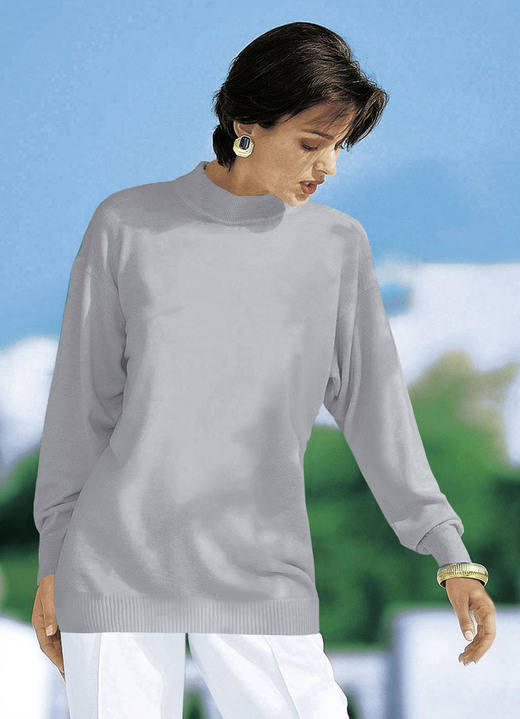 Langarm - Pullover in Feinstrick mit Schurwolle, in Größe 036 bis 050, in Farbe TÜRKIS Ansicht 11