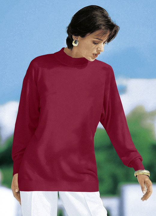 Langarm - Pullover in Feinstrick mit Schurwolle, in Größe 036 bis 050, in Farbe TÜRKIS Ansicht 13