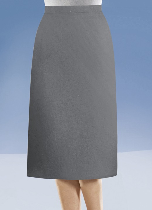 Gemustert - Rock mit Diorfalte in 6 Farben, in Größe 038 bis 056, in Farbe MARINE Ansicht 4