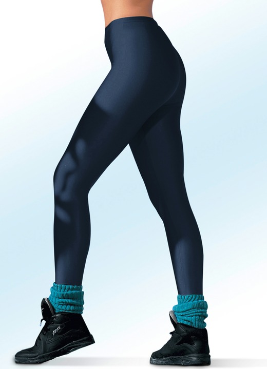 Freizeithosen - Leggings mit Glanz-Effekt in 4 Farben Freizeithosen - Leggings mit Glanz-Effekt in 4 Farben, in Größe 034 bis 050, in Farbe MARINE