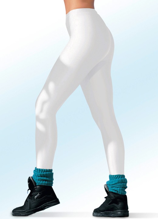 Freizeithosen - Leggings mit Glanz-Effekt in 4 Farben Freizeithosen - Leggings mit Glanz-Effekt in 4 Farben, in Größe 034 bis 050, in Farbe WEISS
