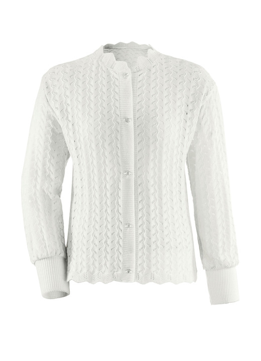 Nachthemden Kurzarm - Bettjäckchen, Langarm und durchgeknöpft, in Größe 038 bis 056, in Farbe NATURWEISS Ansicht 2