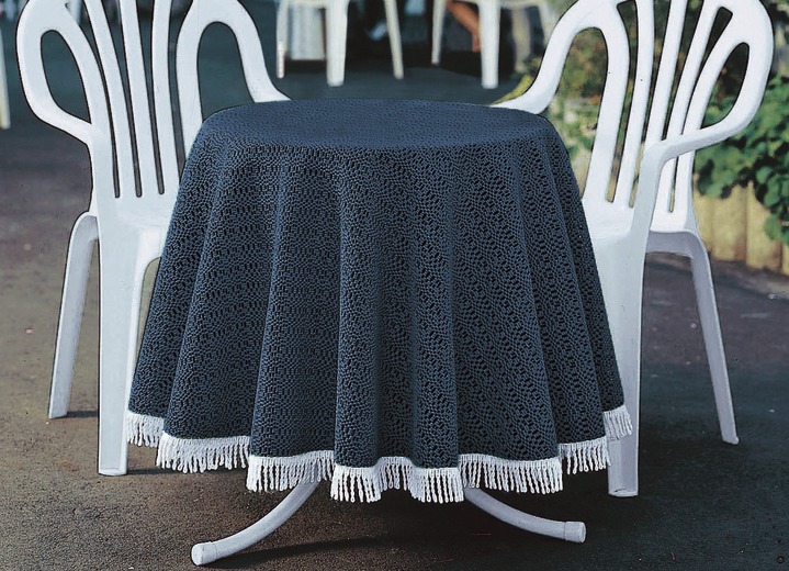 Gartentischdecken - Wind- und wetterfeste Gartentischdecke mit Fransenabschluss, in Größe 110 (Tischdecke, 110x140 cm) bis 190 (Tischdecke oval, 140x190 cm), in Farbe TANNE Ansicht 3