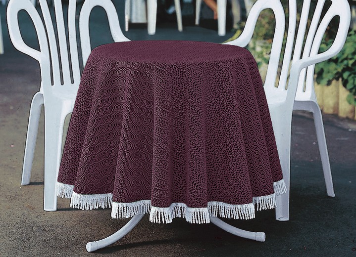 Gartentischdecken - Wind- und wetterfeste Gartentischdecke mit Fransenabschluss, in Größe 110 (Tischdecke, 110x140 cm) bis 190 (Tischdecke oval, 140x190 cm), in Farbe TANNE Ansicht 7