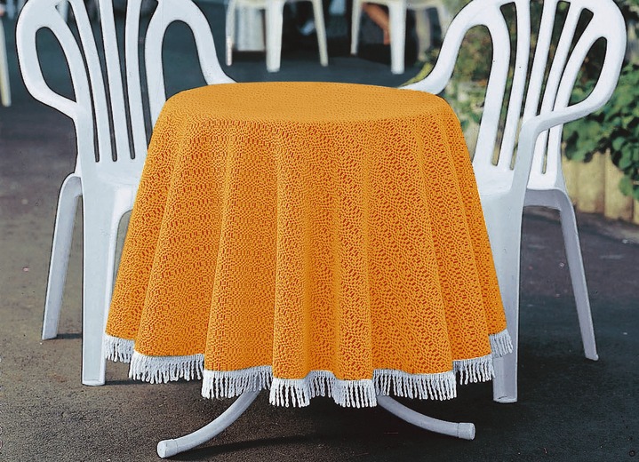 Gartentischdecken - Wind- und wetterfeste Gartentischdecke mit Fransenabschluss, in Größe 110 (Tischdecke, 110x140 cm) bis 190 (Tischdecke oval, 140x190 cm), in Farbe TANNE Ansicht 8