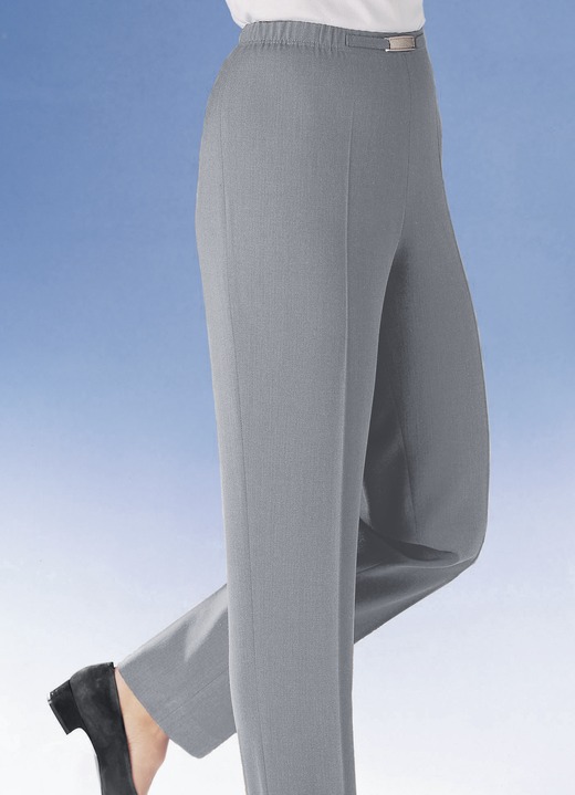 Hosen in Schlupfform - Hose mit Metallzier am Bund in 8 Farben, in Größe 018 bis 275, in Farbe MARINE Ansicht 3