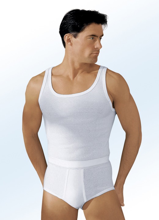 Slips & Unterhosen - Hermko Viererpack Slips aus Doppelripp, in Größe 005 bis 012, in Farbe WEISS Ansicht 2