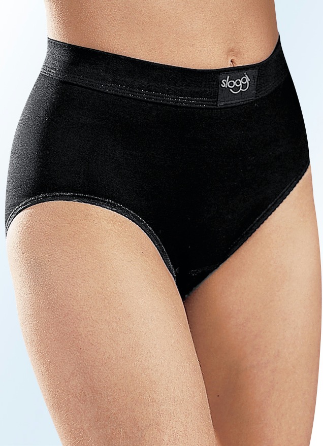 Slips - sloggi Double Comfort Zwierpack Maxi-Slips mit BIO-Baumwolle, in Größe 038 bis 050, in Farbe SCHWARZ Ansicht 1