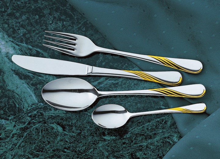 Besteck - Besteck-Set, 72-teilig, für 12 Personen Ansicht 2 Besteck - Besteck-Set, 72-teilig, für 12 Personen, in Farbe EDELSTAHL/GOLD Ansicht 2