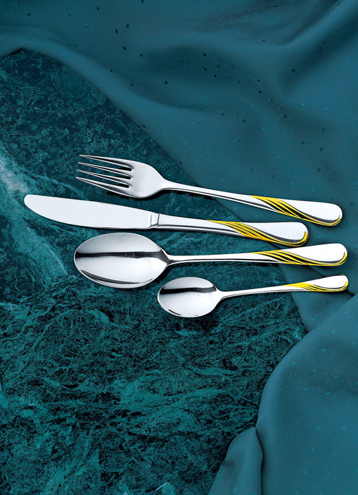 Besteck - Besteck-Set, 72-teilig, für 12 Personen, in Farbe EDELSTAHL/GOLD Ansicht 1