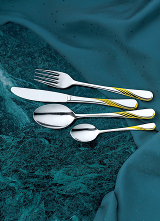 Besteck - Besteck-Set, 72-teilig, für 12 Personen – Farbe EDELSTAHL/GOLD Besteck - Besteck-Set, 72-teilig, für 12 Personen, in Farbe EDELSTAHL/GOLD