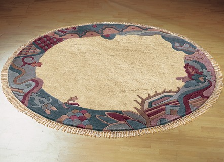 Teppiche - Brücken und Teppiche im Nepal-Stil, in Größe 011 (Brücke, ca.  60x 90 cm) bis 309 (Rundteppich, ca. Ø 200 cm), in Farbe BEIGE – Farbe BEIGE – Ansicht 