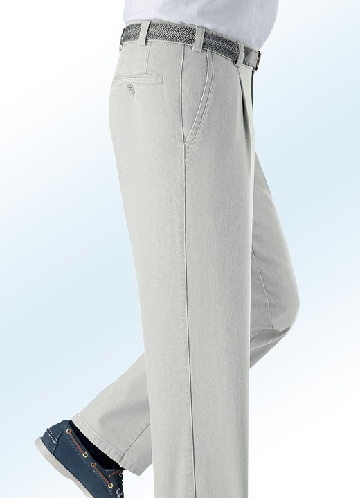 Hosen - Unterbauch-Jeans mit Bundfalten in 3 Farben Ansicht 5 Hosen - Unterbauch-Jeans mit Bundfalten in 3 Farben, in Größe 024 bis 060, in Farbe BEIGE Ansicht 5
