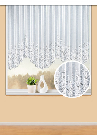 Klassisch - Blumenfenster-Store mit Universalschienenband – Farbe WEISS – Ansicht  Klassisch - Blumenfenster-Store mit Universalschienenband, in Größe 052 (120x300cm) bis 115 (145x900cm), in Farbe WEISS – Farbe WEISS – Ansicht