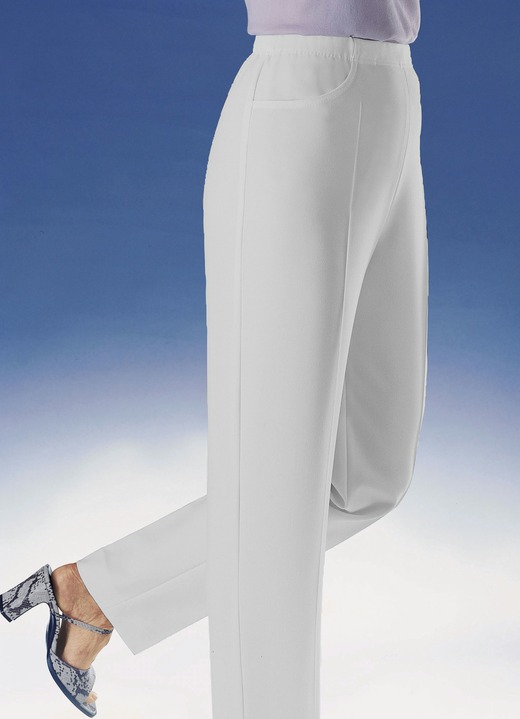 Hosen mit Knopf- und Reißverschluss - Hose mit praktischen Seitentaschen in 6 Farben, in Größe 019 bis 054, in Farbe BLEU Ansicht 4