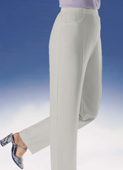 Hosen in Schlupfform - Hose mit praktischen Seitentaschen , in Größe 019 bis 054, in Farbe WEISS Ansicht 3