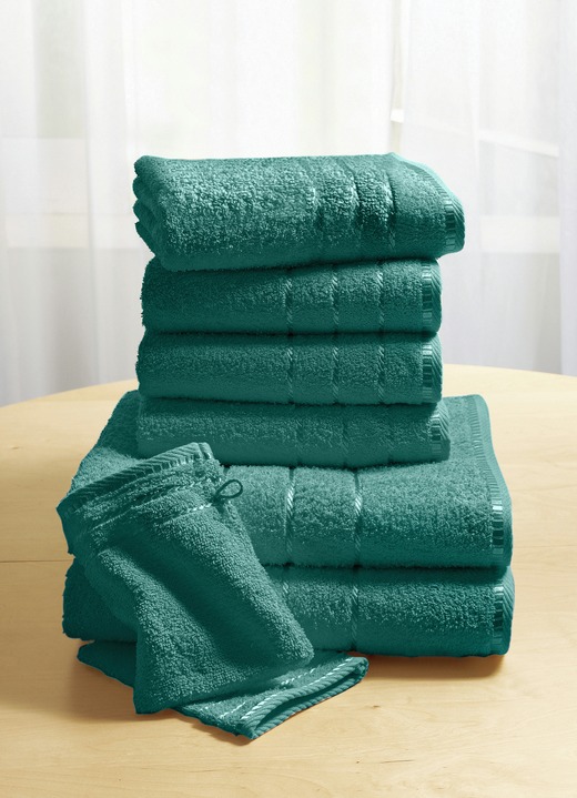 Handtücher - Weiche Walkfrottier-Handtücher aus dichtem Schlingenflor, in Größe 200 (2 Handtücher, 50x90 cm) bis 210 (10-teiliges Sparset), in Farbe HELLBLAU Ansicht 9