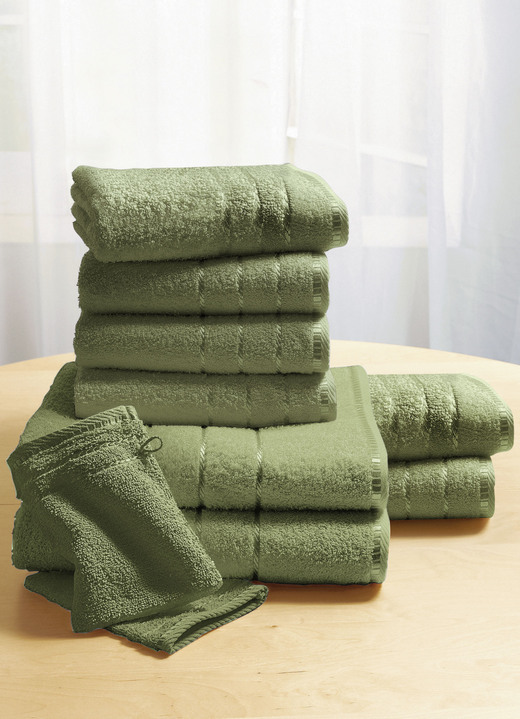 Handtücher - Weiche Walkfrottier-Handtücher aus dichtem Schlingenflor, in Größe 200 (2 Handtücher, 50x90 cm) bis 210 (10-teiliges Sparset), in Farbe HELLBLAU Ansicht 18