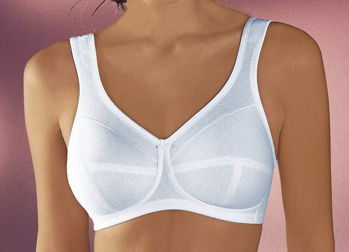 Soft-BH - Anita Entlastungs-BH mit Baumwoll-Pikee, in Größe 075 bis 120, in Cup D, in Farbe WEISS Ansicht 3