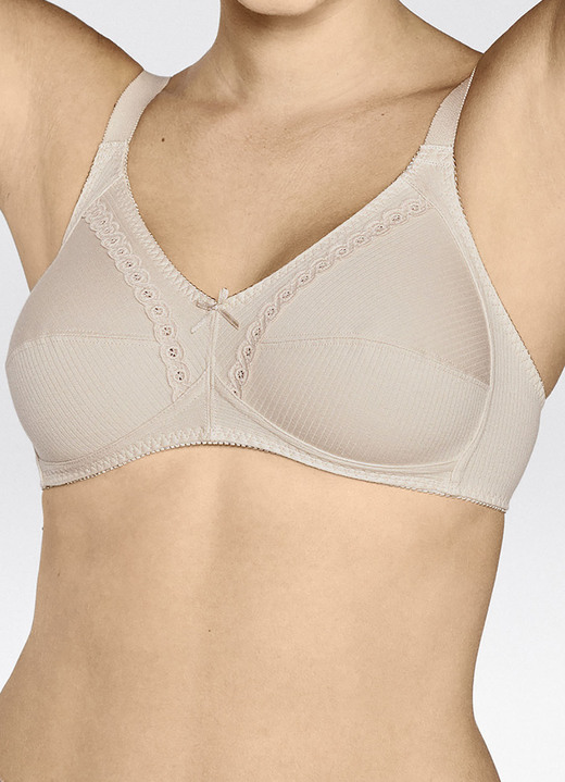 Soft-BH - Naturana Zweierpack  BH mit dekorativem Spitzenband in den Cups Ansicht 7 Soft-BH - Naturana Zweierpack  BH mit dekorativem Spitzenband in den Cups, in Größe 075 bis 100, in Cup C, in Farbe 2X WEISS Ansicht 7