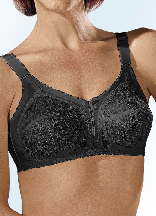 Soft-BH - BH mit unterlegter Spitze, in Größe 080 bis 110, in Cup F, in Farbe WEISS Ansicht 2