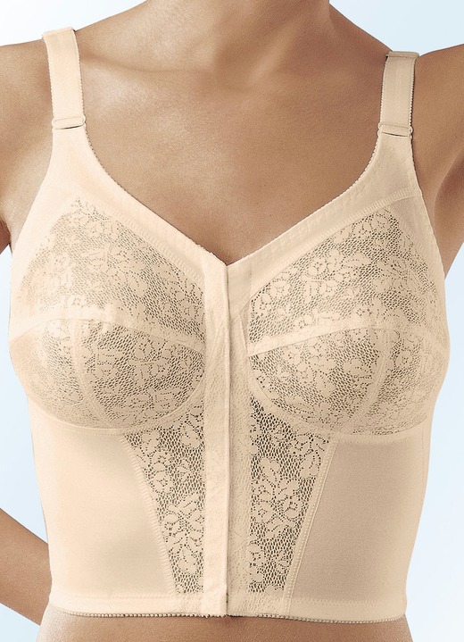 Vorderverschluss-BH - Susa BH in langer Form, mit Vorderverschluss, in Größe 085 bis 125, in Cup C, in Farbe WEISS Ansicht 2