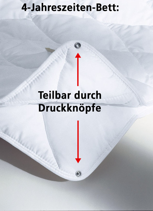 Bettwaren - Bettwarenprogramm von fan aus hochwertigen Materialien Ansicht 3 Bettwaren - Bettwarenprogramm von fan aus hochwertigen Materialien, in Größe 103 (Decke, 135/200 cm) bis 110 (Decke, 155/220 cm), in Farbe WEISS, in Ausführung Leicht-Steppbett Ansicht 3