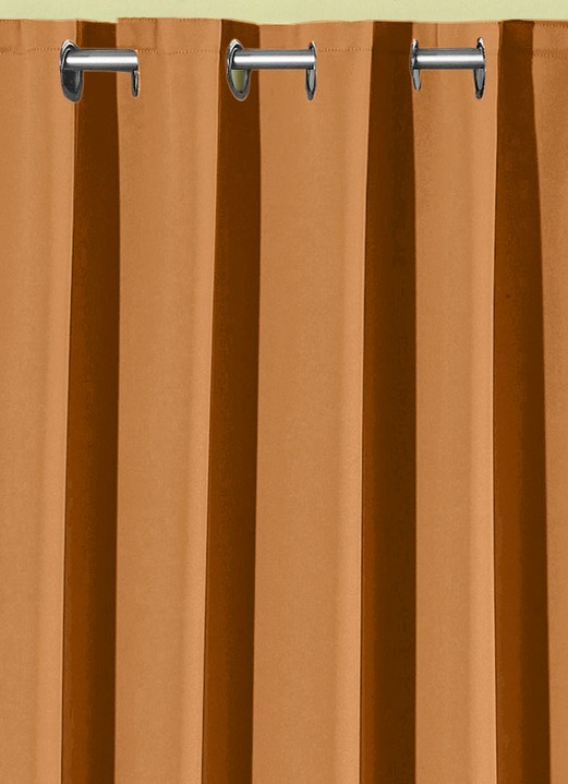 Klassisch - Pflegeleichte Energiespar-Verdunkelungs-Schals, in Größe 119 (H150xB140 cm) bis 271 (H245xB140 cm), in Farbe CAMEL, in Ausführung Mit Schlaufen Ansicht 22