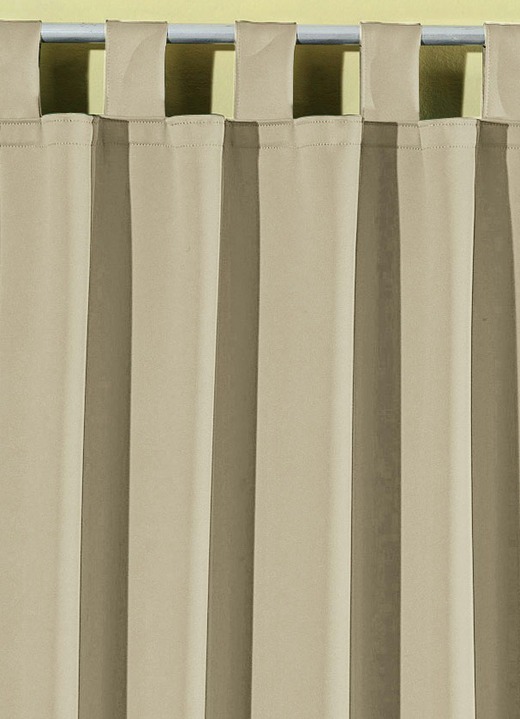 Klassisch - Pflegeleichte Energiespar-Verdunkelungs-Schals, in Größe 119 (H150xB140 cm) bis 271 (H245xB140 cm), in Farbe CAMEL, in Ausführung Mit Schlaufen Ansicht 7