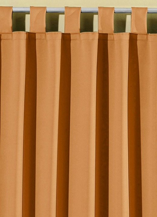 Klassisch - Pflegeleichte Energiespar-Verdunkelungs-Schals, in Größe 119 (H150xB140 cm) bis 271 (H245xB140 cm), in Farbe CAMEL, in Ausführung Mit Schlaufen Ansicht 21