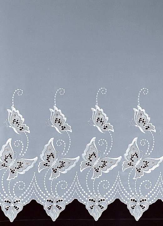 Klassisch - Langstore mit Plauener Stickerei Ansicht 2 Klassisch - Langstore mit Plauener Stickerei, in Größe 212 (200x300 cm) bis 301 (245x750 cm), in Farbe WEISS Ansicht 2