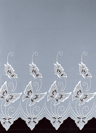 Klassisch - Langstore mit Plauener Stickerei – Farbe WEISS – Ansicht  Klassisch - Langstore mit Plauener Stickerei, in Größe 212 (200x300 cm) bis 301 (245x750 cm), in Farbe WEISS – Farbe WEISS – Ansicht